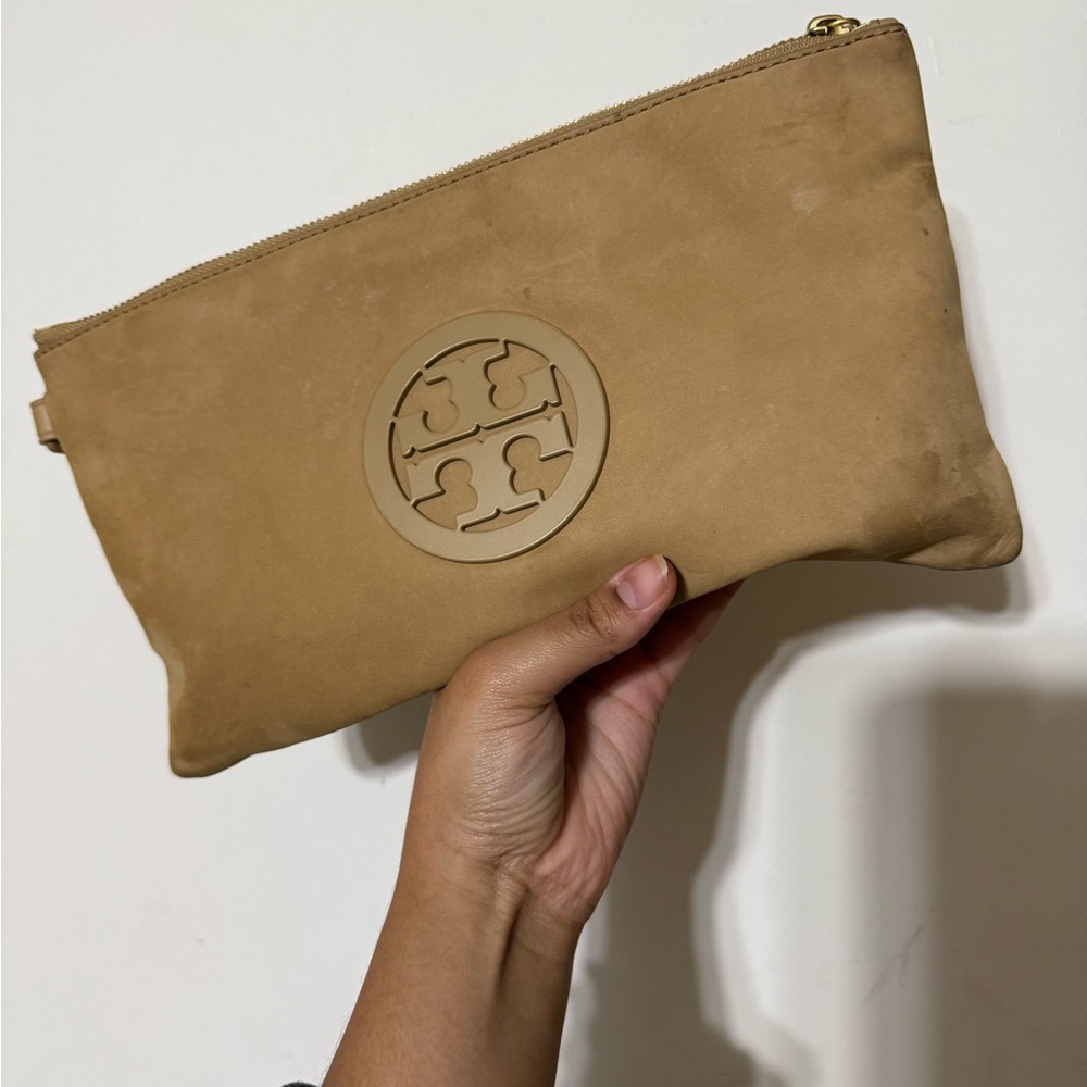 Tory Burch suede clutch
